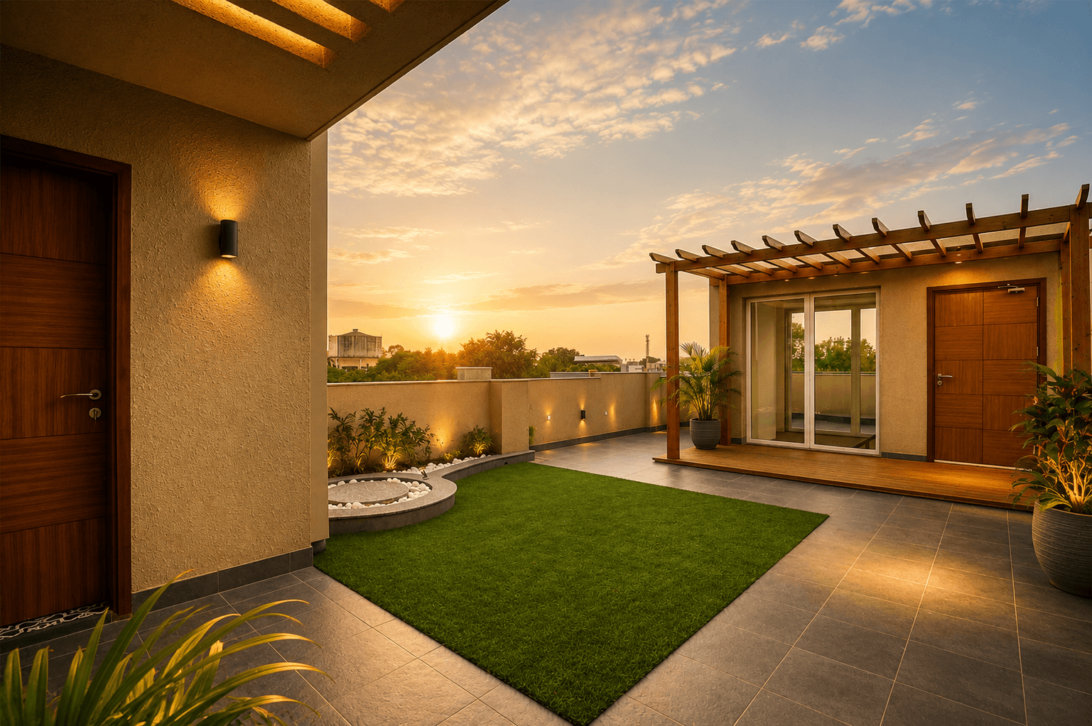 Facade of a completed Zen Apartments residence in South Delhi
