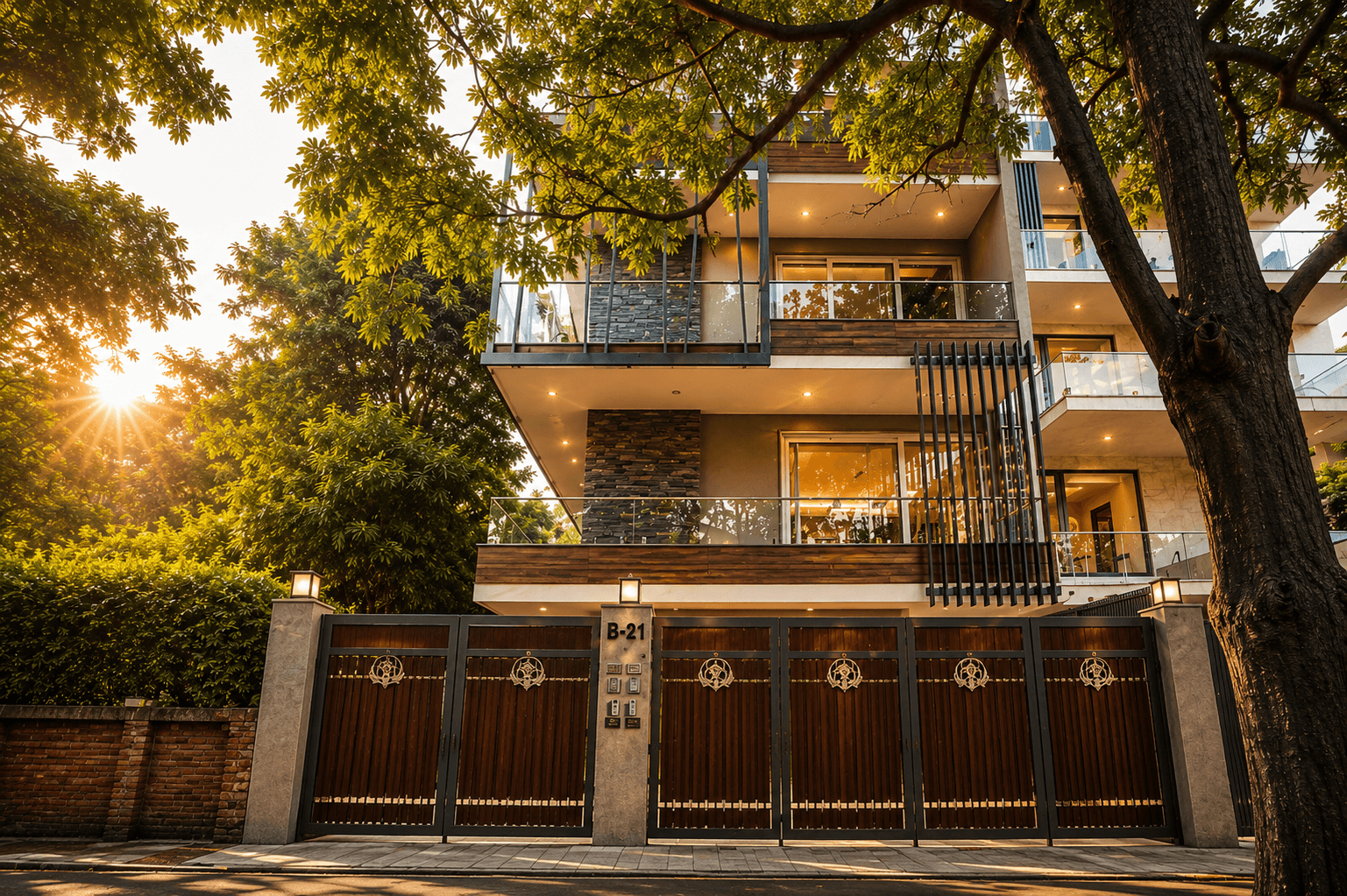 B-21 Geetanjali Enclave exterior facade