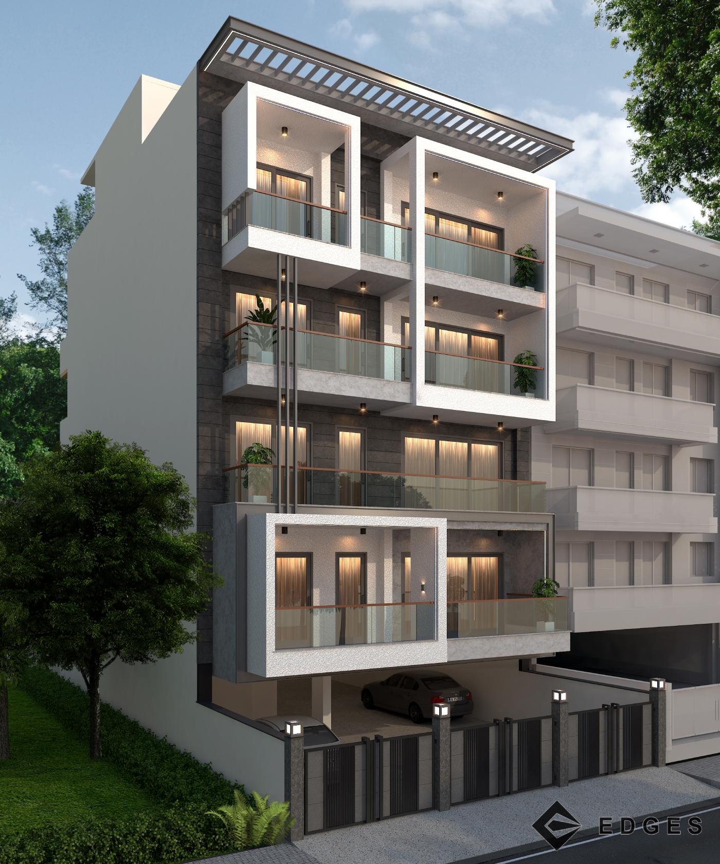 D-267 Sarvodaya Enclave exterior facade by day