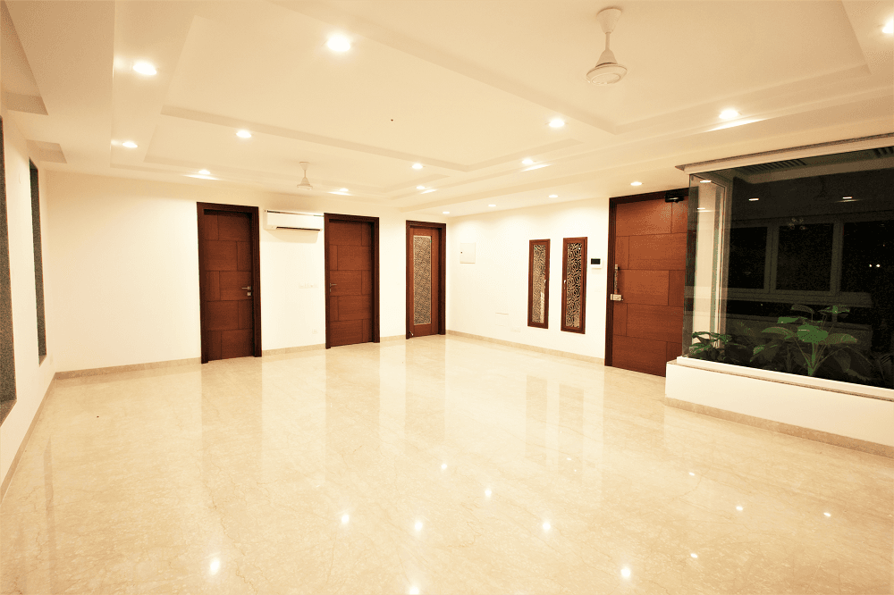 Panchsheel Enclave living room in the evening