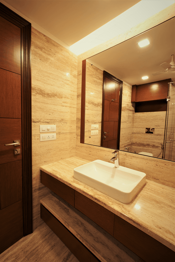 Panchsheel Enclave bathroom vanity in marble