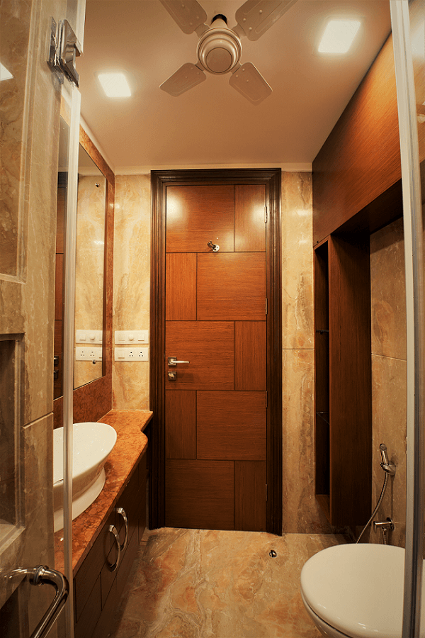 Panchsheel Enclave bathroom with glass shower cubicle